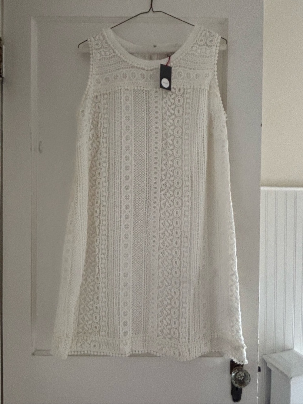 Boden White Crochet Mini Dress